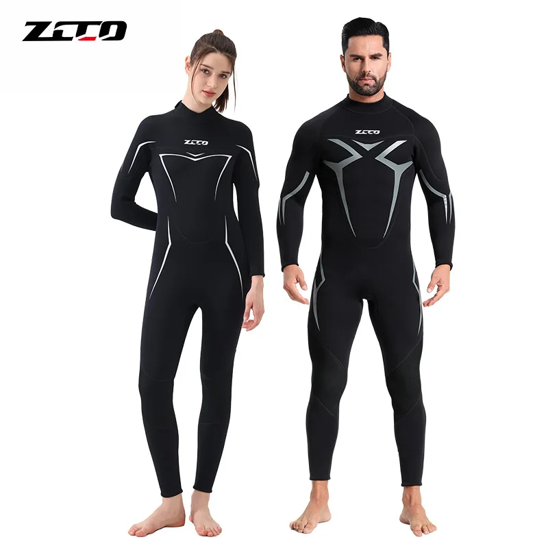 

New 3mm Neoprene Diving Suit One-piece Men's Warm And Wear-resistant Wet Suit Women's Cold Proof Surf Snorkel Swimming Wetsuit