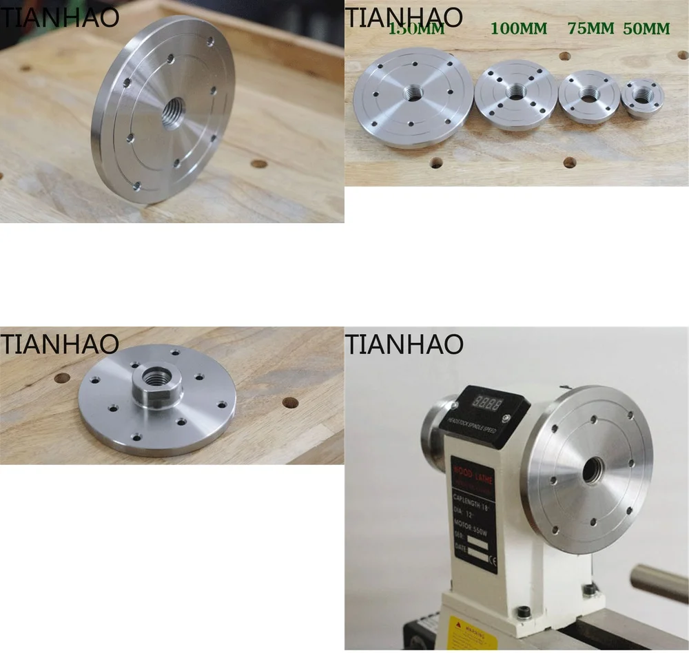 3 4 6 Inch M33x3.5 Lathe Spindle Flange for Woodworking CNC Lathes Accessories Spindle Mount Adapter 75mm 100mm Wood Turning