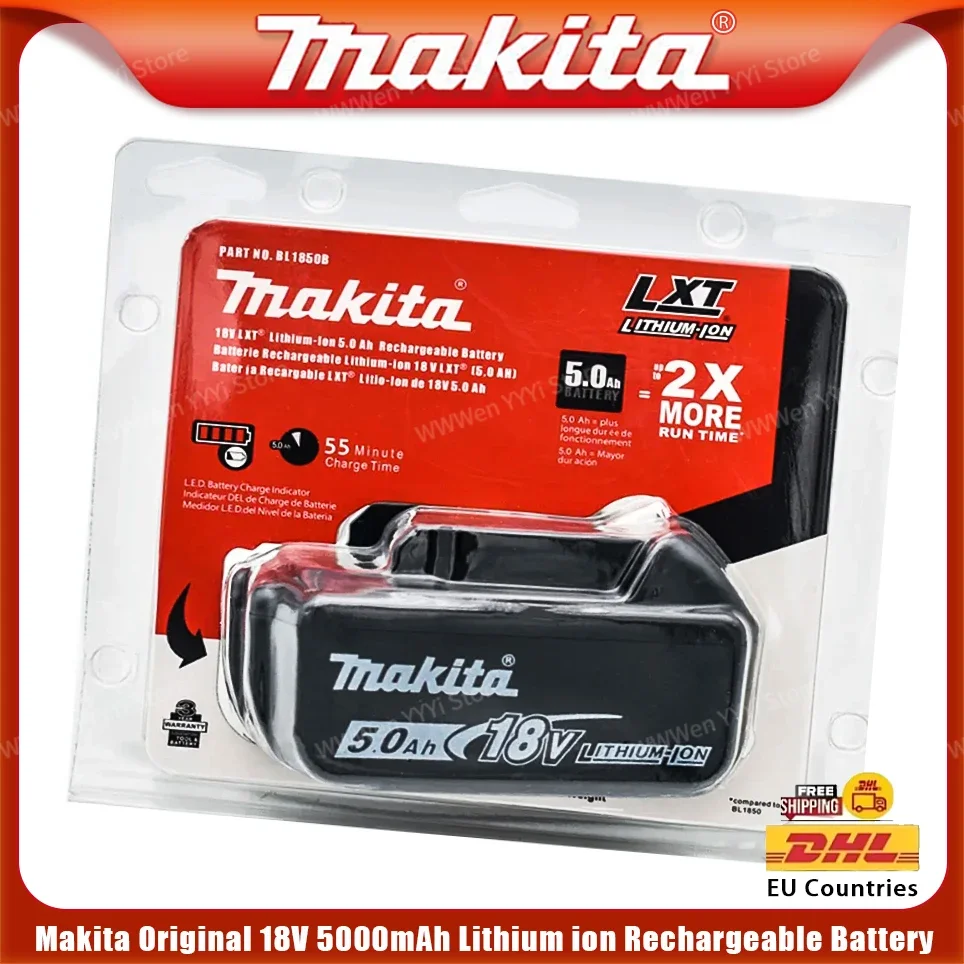 

Original Makita 18V Battery 5.0Ah Rechargeable Power Tools Battery 18V makita Replacement LXT BL1860B BL1860 BL1850 BL1830