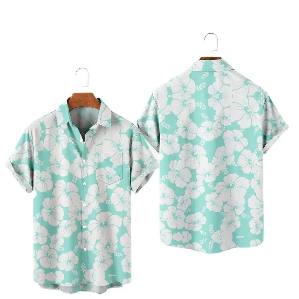 New Hawaii Summer 3D Shirts Creative Landscape Painting Short Sleeve Cuban Plus Size Beachwear Vacation Streetwear Men's  Casual