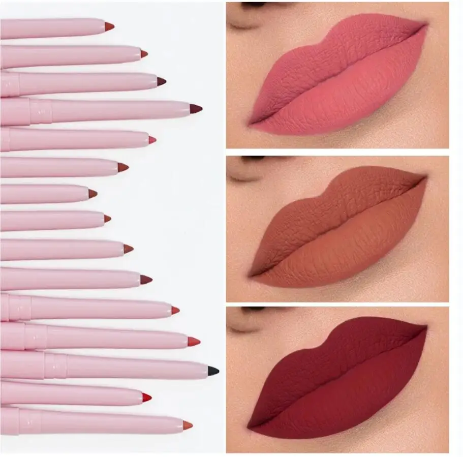 Custom Logo Lip Liner Wholesale Cruelty Free Lipliner Pencil Creamy Waterproof Private Label Cosmetics Pink Nude