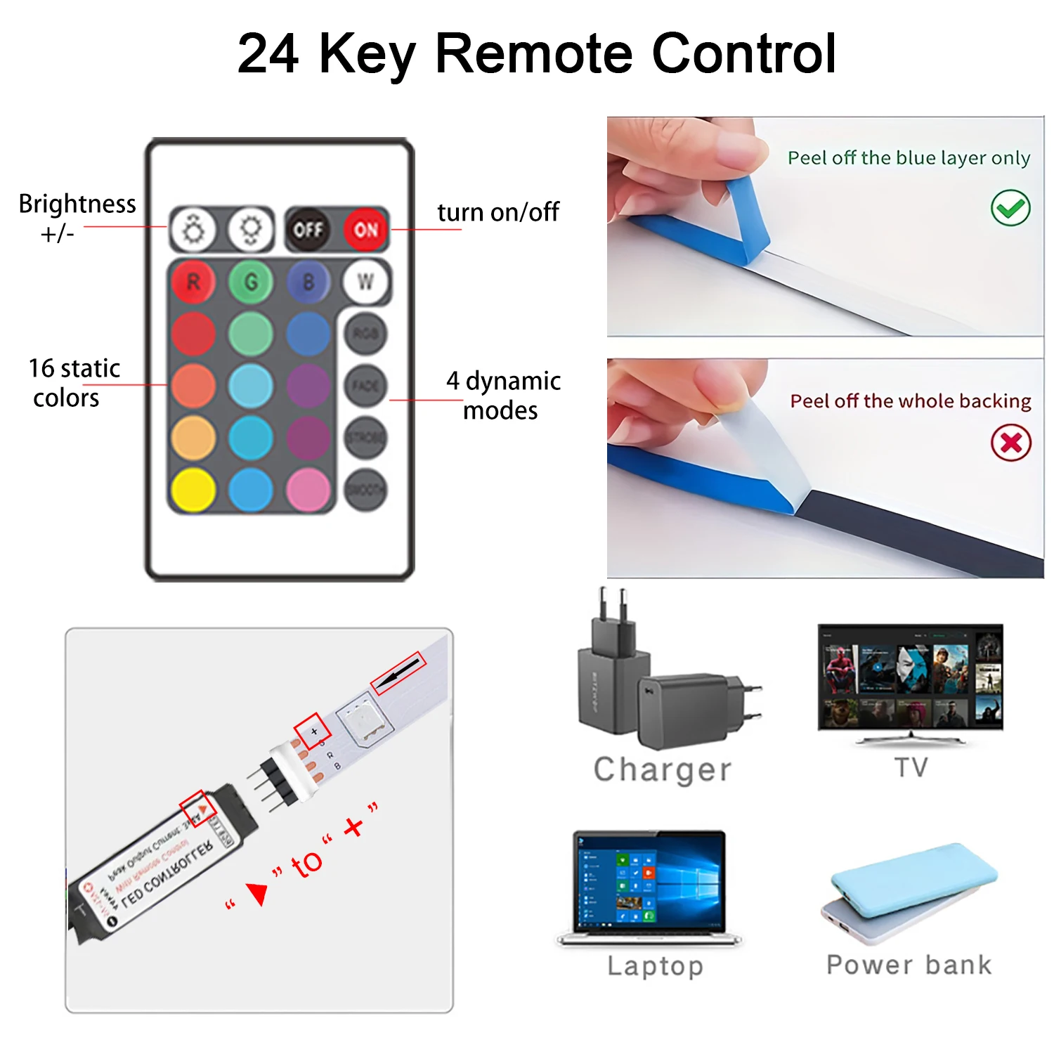 Paski USB światła Led do pokoju 5050 taśma Led RGB elastyczna wstążka z pilotem do dekoracji domu podświetlenie TV