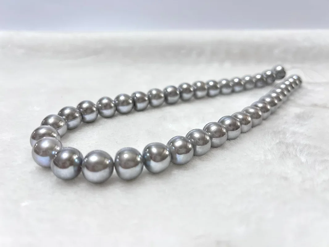 Elegant 12-13mm Natural Pearl Necklace for Women Nearly Round Gray Fine Jewelry Pendants Gifts 925 Sterling Sliver