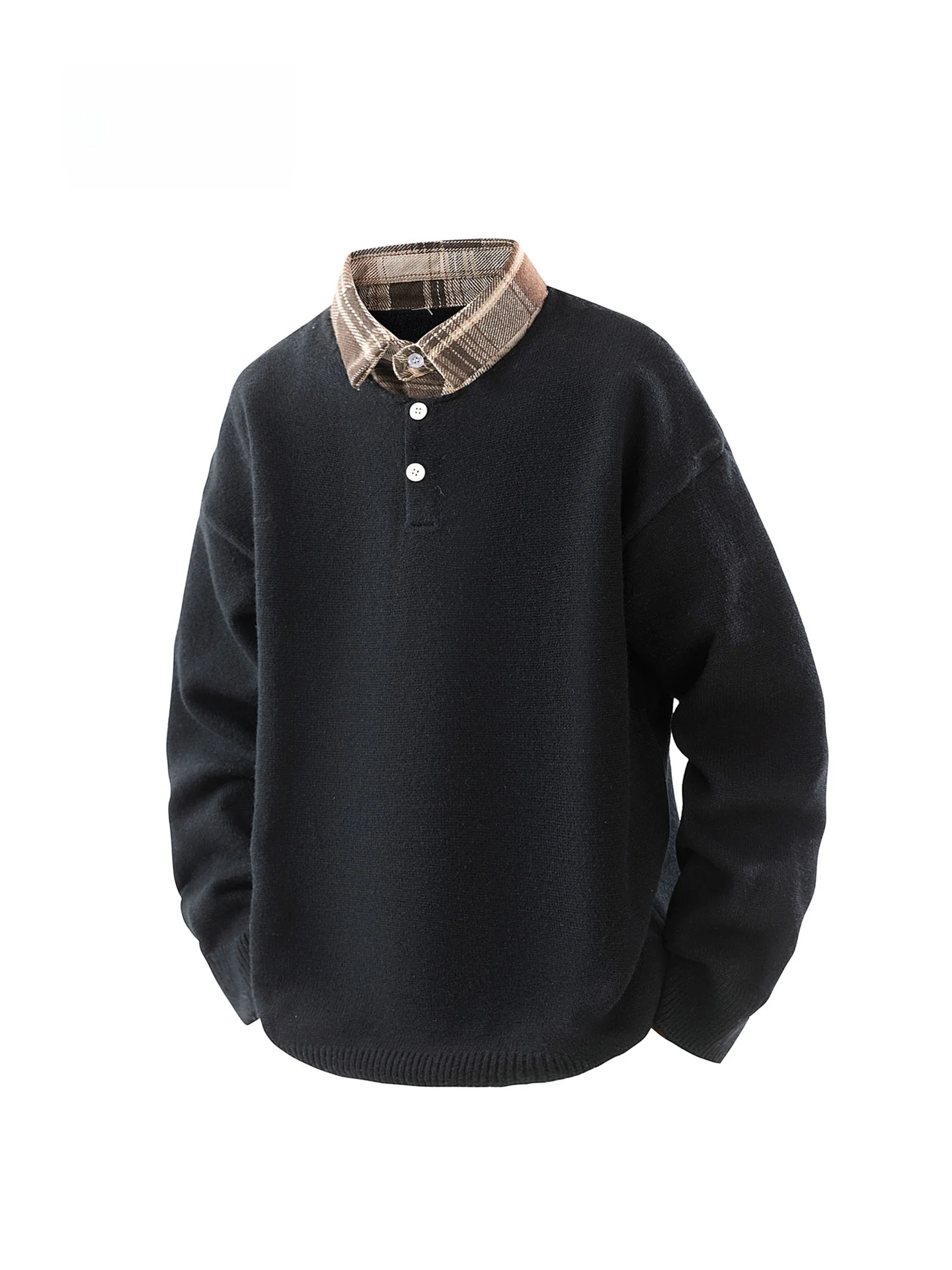 

ex Knitted Sweater f Button Casual Sle Autumn Winter New Arrival Versatile Faionable Soft Polyester Long Sve Top