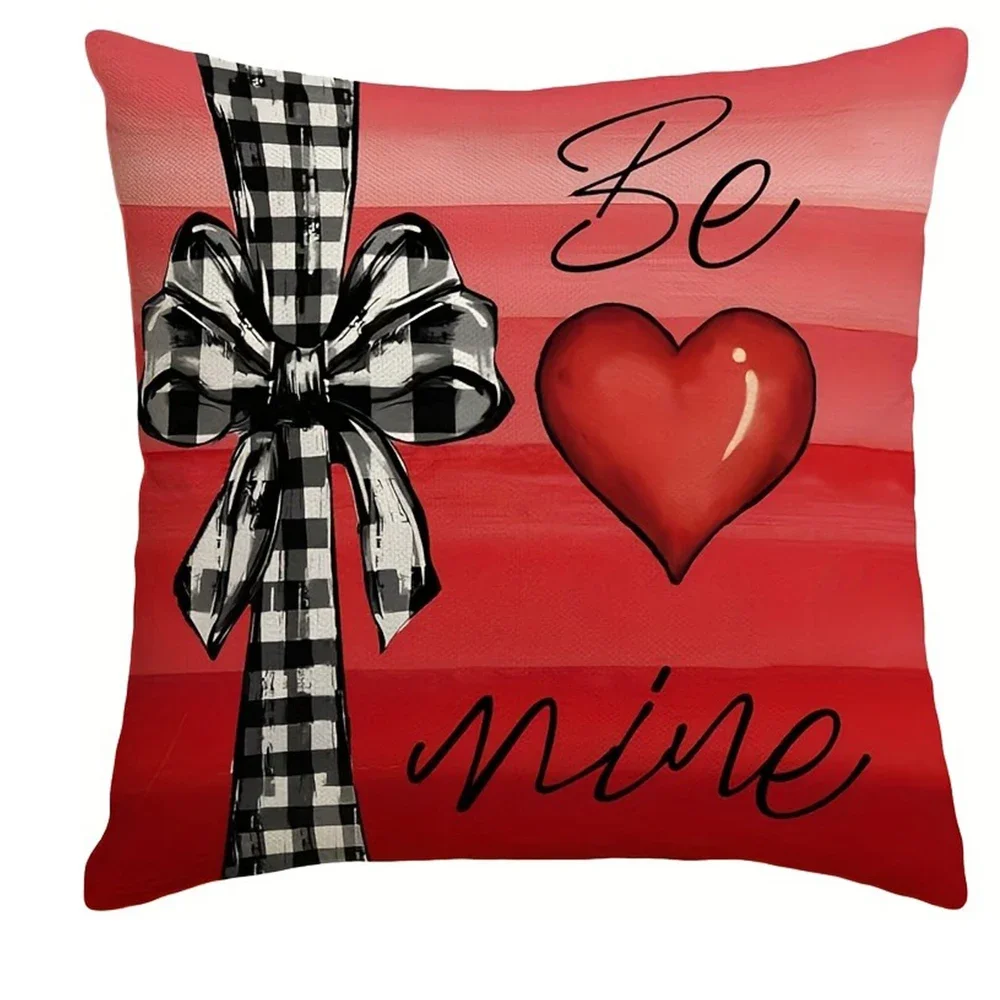 Valentine\'s Day decoration pillowcase gift sweet romantic home room decoration bowknot dwarf love pattern Sofa cushion cover