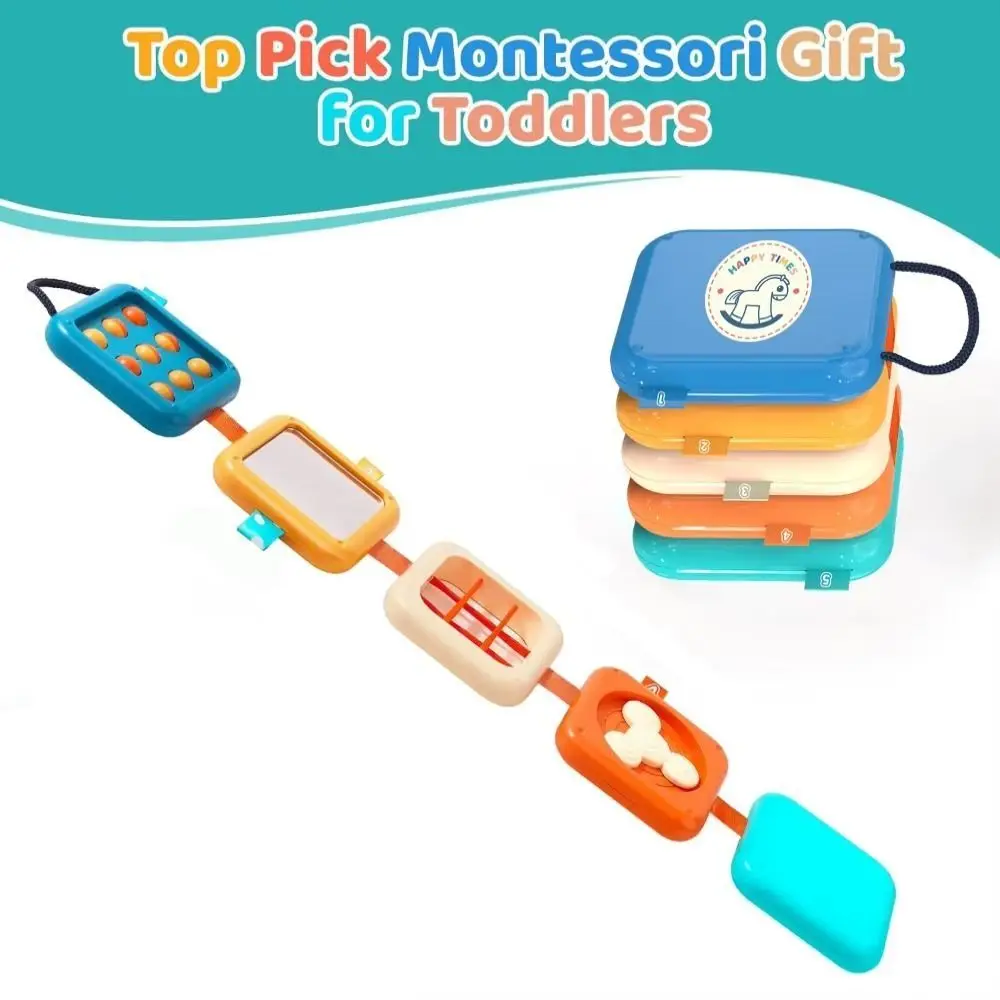 Juguete de cubo ocupado plegable con espejo, rompecabezas, juguete apilable multifuncional, tablero sensorial poliédrico Montessori, decoración para fiesta de cumpleaños