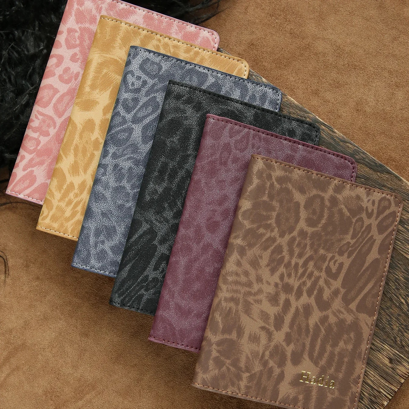1PC Custom Name Pattern Leopard Print Passport Holder Personalized Passport Cover with Print Handmade Chic Travel Accessories