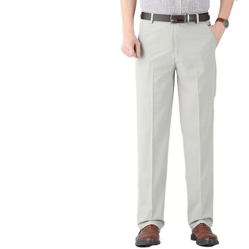 MRstuff-Pantalon FjThin pour hommes d\'âge moyen, décontracté, couleur unie, taille haute, surintendant, 2024