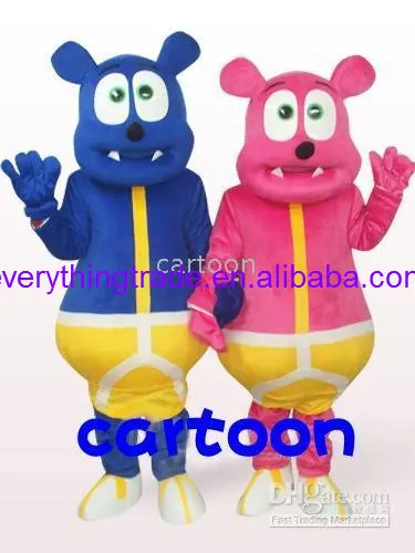 Nuovo adulto vendita calda blu e rosa orso cartone animato mascotte Costume peluche natale vestito operato Costume mascotte di Halloween