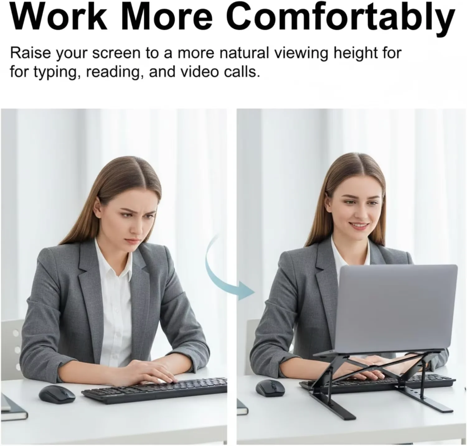 7-Level Adjustable Foldable Laptop Stand Portable Notebook Riser Ultra Thin Tablet Holder for Office Desk Travel Home Work