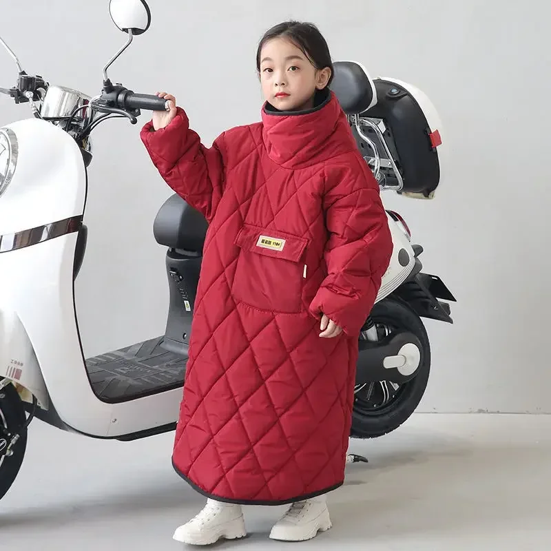 Children's electric windshield, male winter velvet  parent-child windshield trench electric rainproof windshield