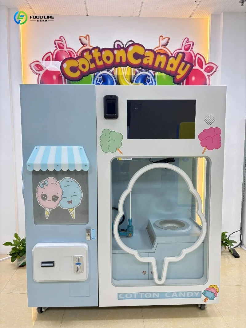 Double Cabinet Cotton Candy Vending Machine with Extended Networking Support System FL Customized