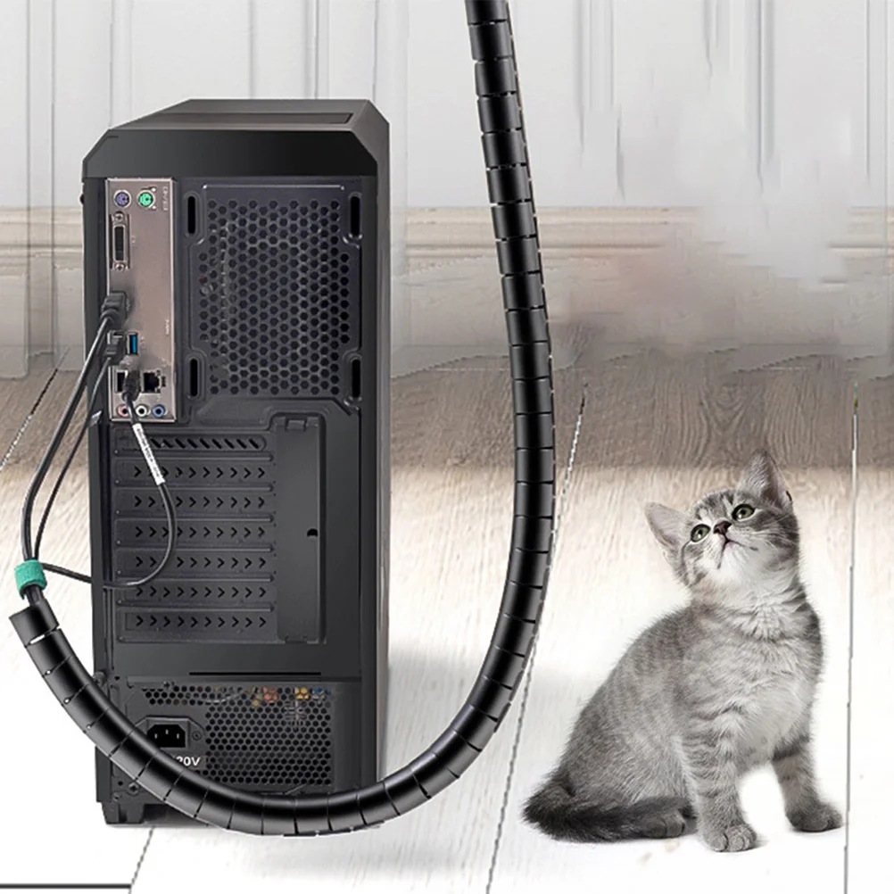 

Spiral Cable Wrap PE Material Freely Cuttable Cable Management Sleeve Pet Anti Bite Wire ganizer Straps For Cords Electrical