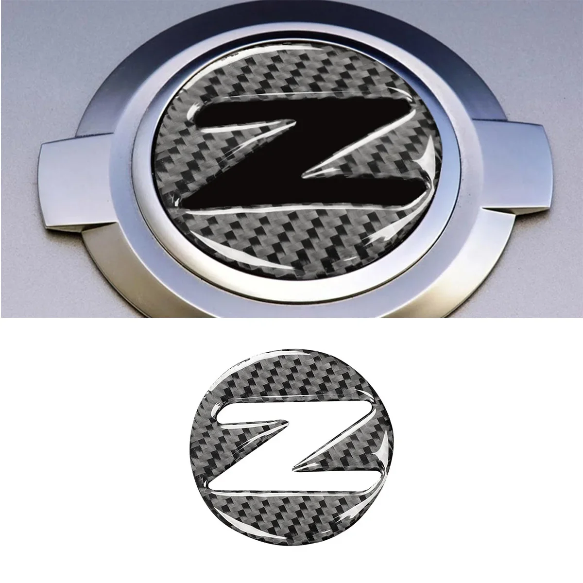 

For Nissan 350z Interior Modification Front Logo Decoration With 350z Carbon Fiber Sticker Car Accessories Ries Car Play Tools
