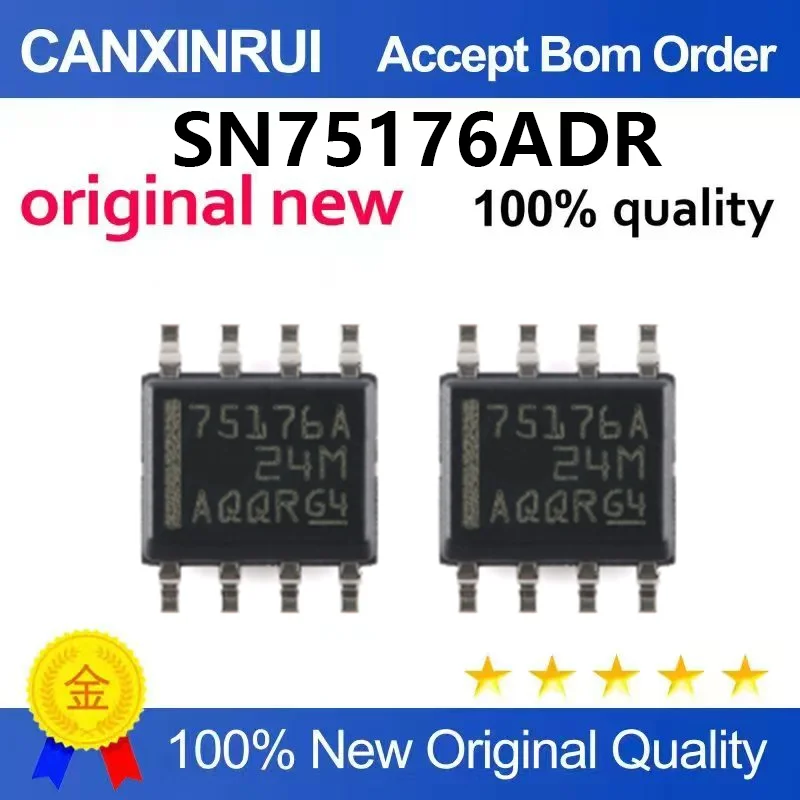 （5pcs-100pcs）Original genuine SN75176ADR silk screen 75176A SOIC-8 differential bus transceiver chip