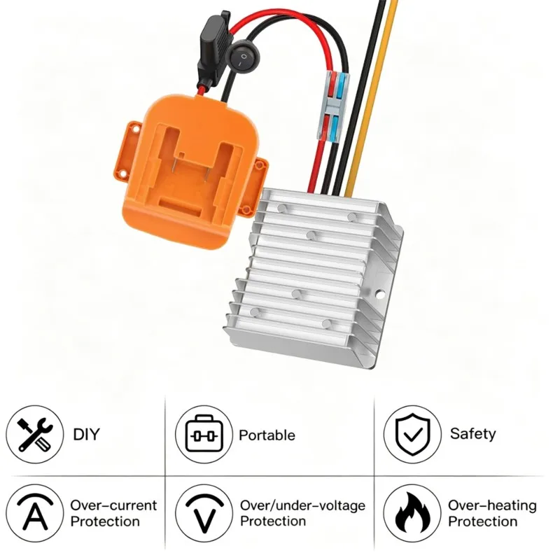 Inverter Buck Converter 18V To 12V Step-Down Module For Einhell Battery Power Wheel Adapter 15A 180W-A31R