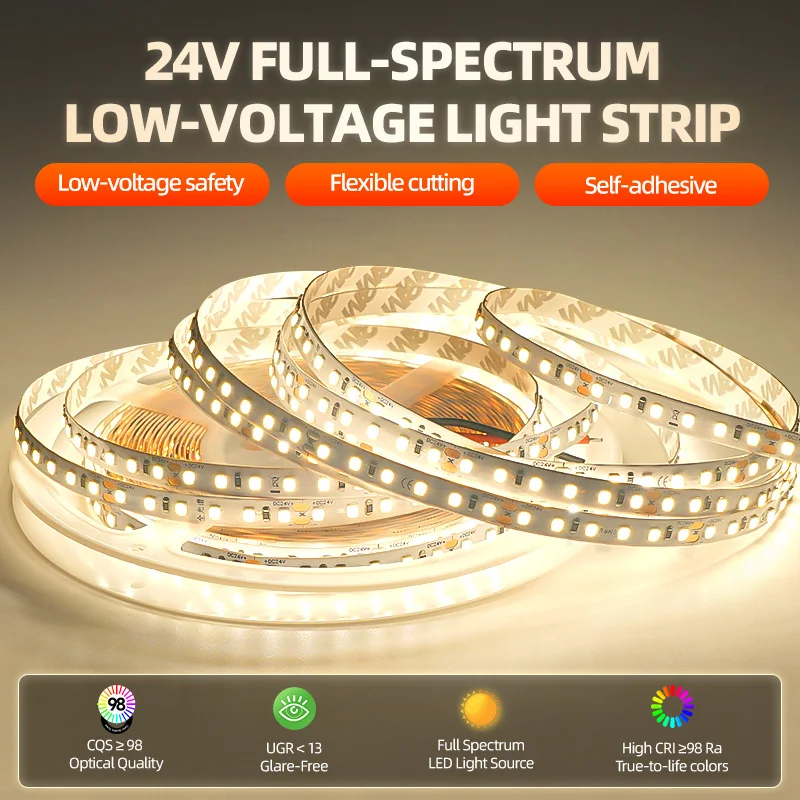 

2835 Тип 120 Светодиодные фонари DC 24 В Гибкая режущая домашняя осветительная лента для украшения - Энергоэффективная светодиодная лента