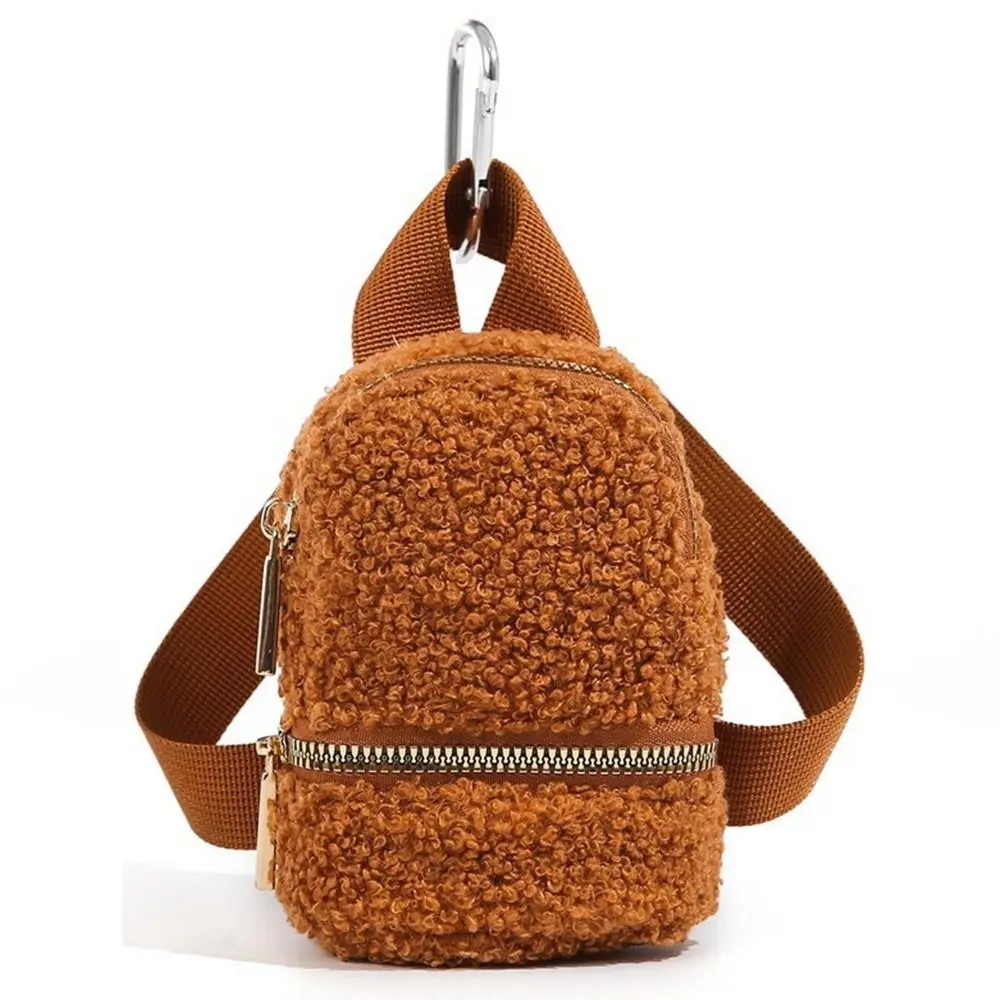 Pendant Coin Purse Keychain Wool Fleece Lamb Small Makeup Bag Jewelry Packing Bag Korean Style Mini Backpack Outdoor