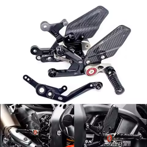 For Honda CBR1000RR CBR 1000 RR-R SC82 2020 CNC aluminum Real Carbon Fiber Adjustable Rearsets Footrest FootPeg