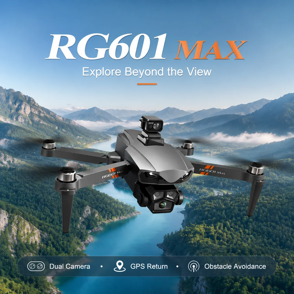 RG601 MAX GPS Drone 8K Professional HD Dual Camera Security UAV Obstacle Avoidance Brushless Foldable 5G FPV RC Quadcopter Gifts