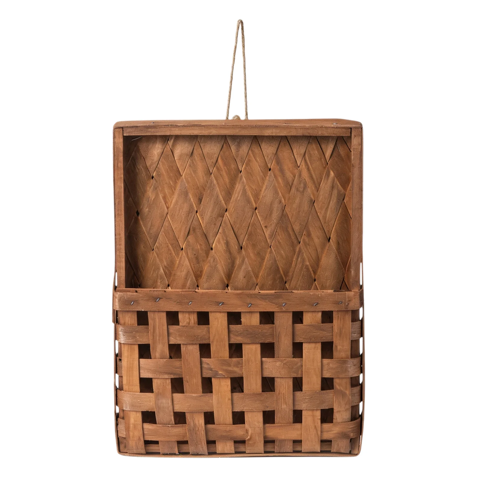 Decorative Storage Organizers Boho Wall Decor Hanging Rope Wooden Storage Container for Entryways and Living Rooms