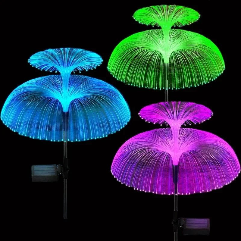 1-5pcs 7Color Changing Outdoor Lamp Solar Jellyfish Lights Waterproof Pathway Lawn Garden Decor Lighting