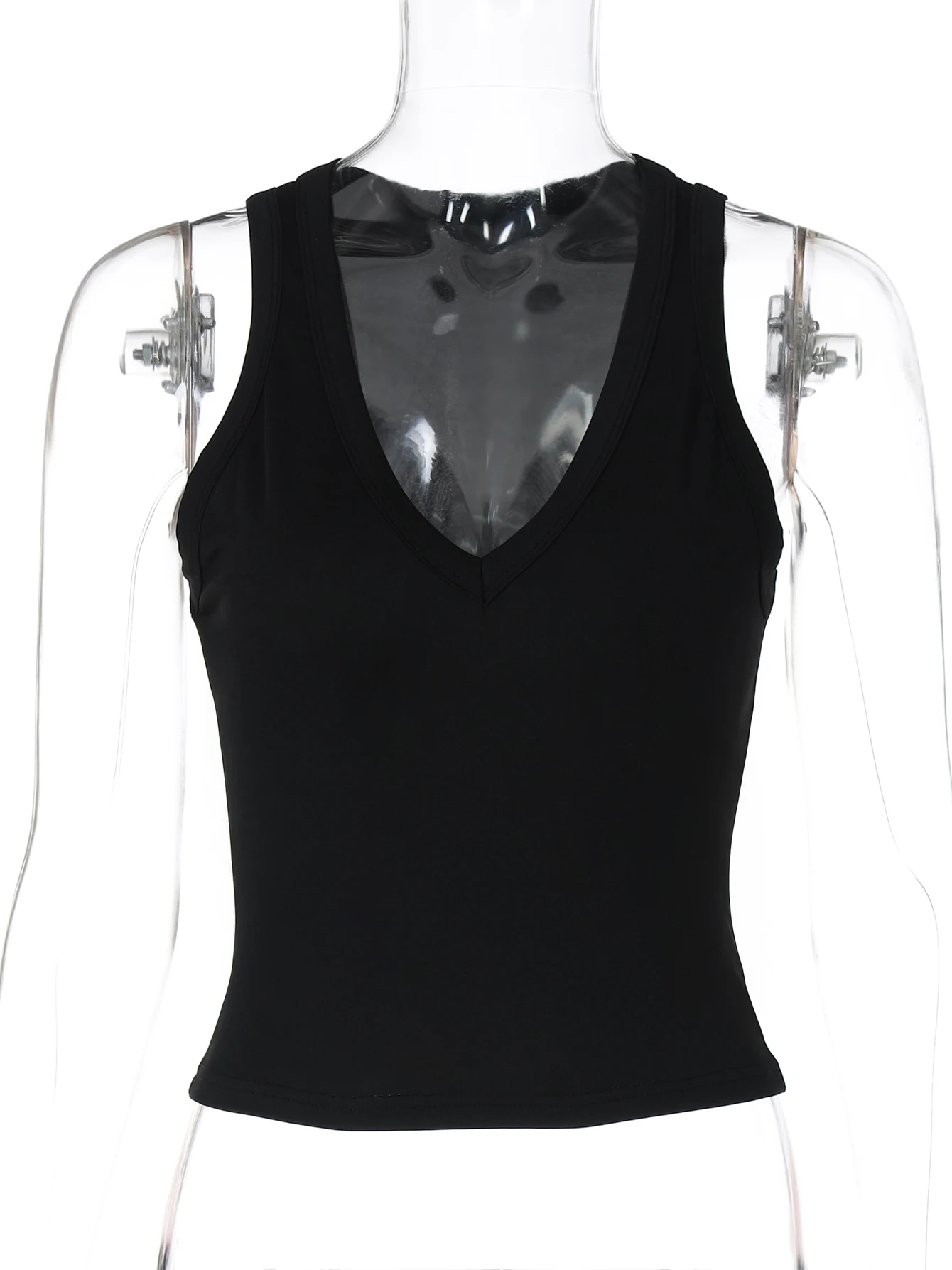 Hugcitar 2025 الصلبة الخامس الرقبة الأشرطة مثير سليم المحاصيل تانك القمم الصيف النساء ملابس كاجوال الشارع الشهير عطلة الشاطئ اللياقة البدنية اليوغا