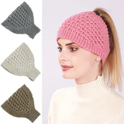 Elastic Knitted Wool Headband Autumn Winter Women Solid Color Windproof Warm Headband Outdoors Sports Headband Hair Accessories