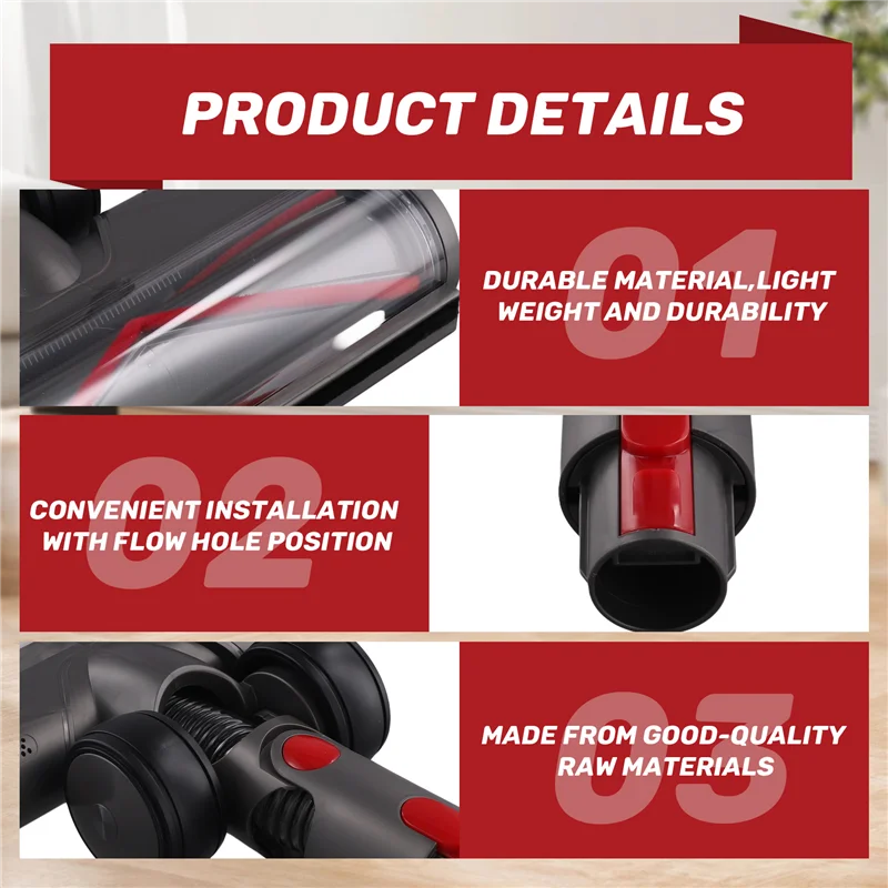 TCF-Soft Roller หัวแปรงสําหรับ Dreame Mova K30/X40 เครื่องดูดฝุ่นไร้สายพื้นไม้เนื้อแข็งสิ่งที่แนบมาพร้อม LED ไฟหน้า