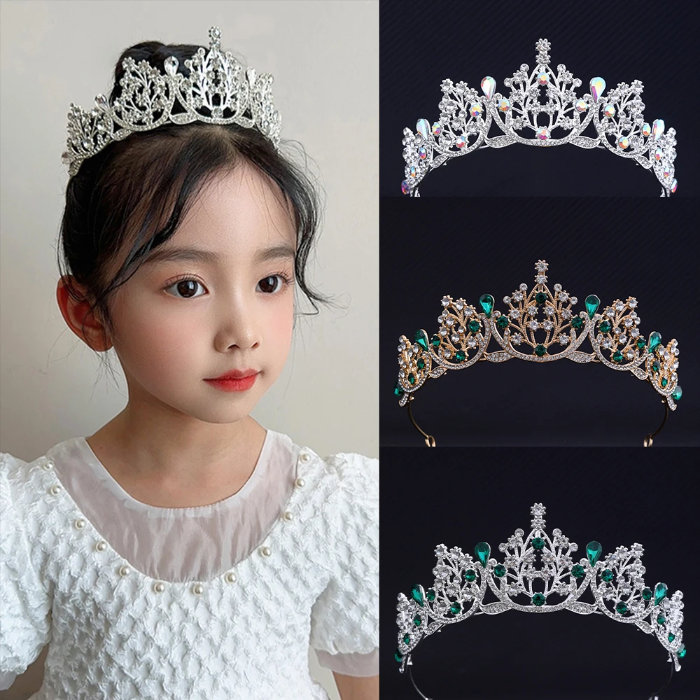 Braut Blumen Kristall Krone Hochzeits kleid Zubehör Prinzessin Tiara Schmuck Kopfschmuck Königin Party Dekoration Haarschmuck