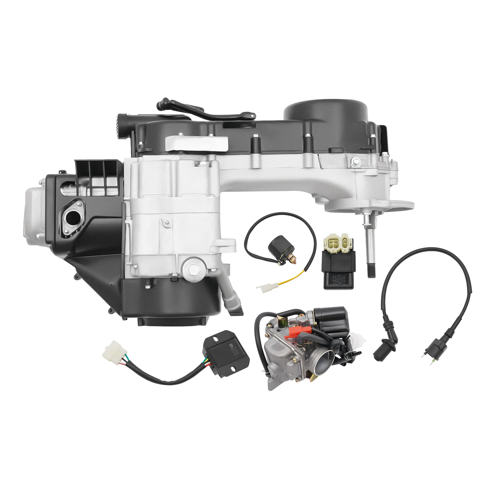 Комплект 4-тактного двигателя 150CC, двигатель GY6 с длинным корпусом 11 дюймов, одноцилиндровый двигатель с автоматическим карбюратором для мопеда, скутера, картинга