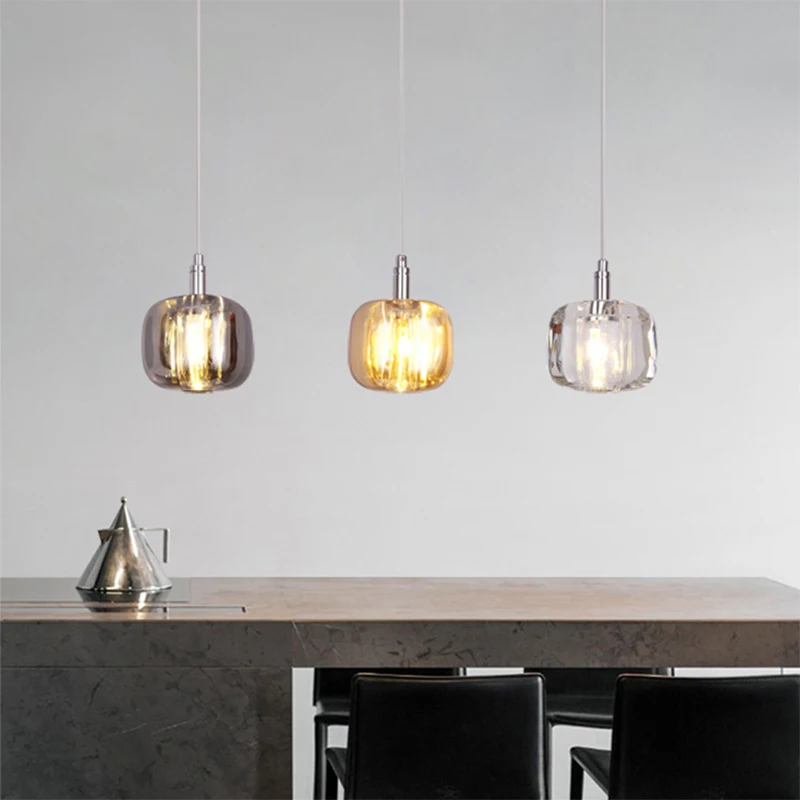 Modern Nordic Pendant Lights Living Room Decoration Restaurant Bar Glass Crystal Hanging Lights Bedroom Decor Led Light Fixtures