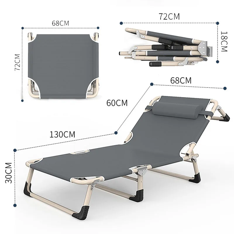 NEW190*68cm Single simple office nap folding bed adult family nap multi-function recliner simple portable outdoor recliner Chair