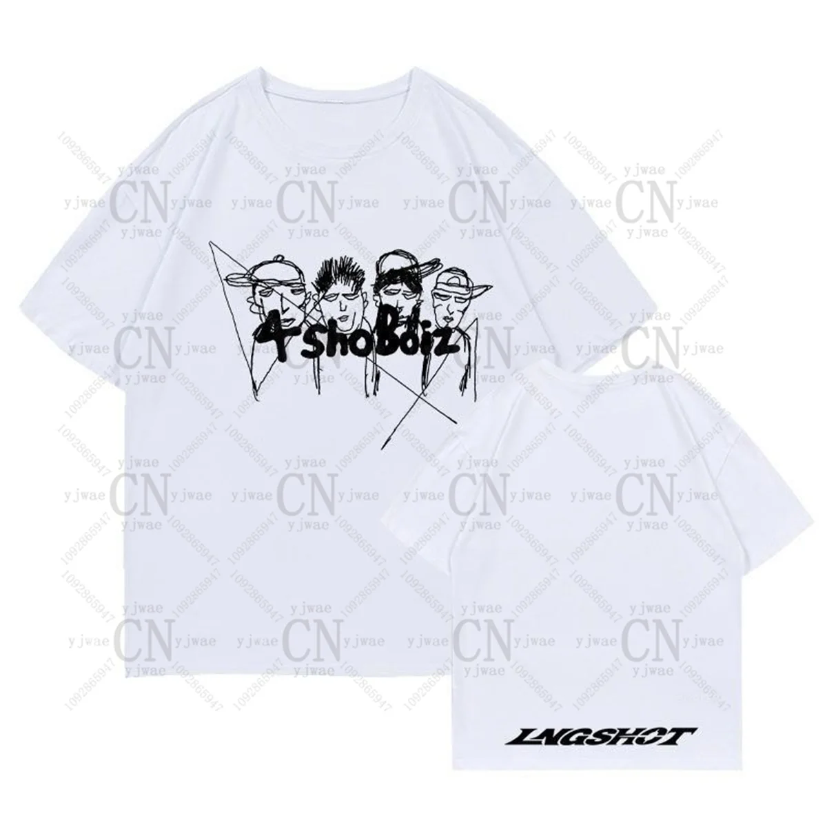 LNGSHOT Member Portrait Graphic T-Shirt Ohyuan Woojin Louis Ryul Kpop Fashion Retro Shirt Summer Men Women Beach T-shirt