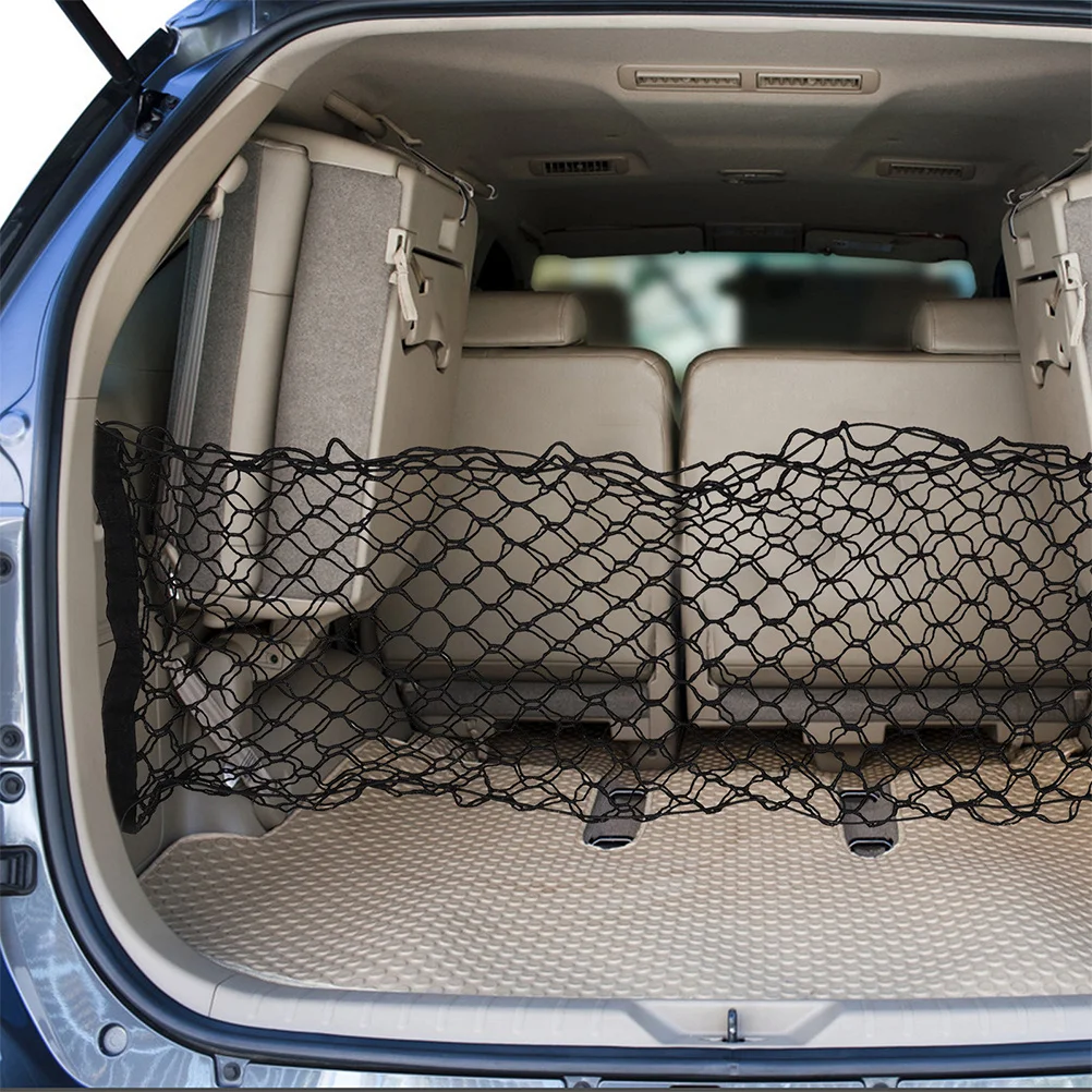 

Dual Layer Car Trunk Storage Net Heavy Duty Elastic Mesh Trunk Organizer for Suv Truck Pickup Bed Cargo Net Automotive