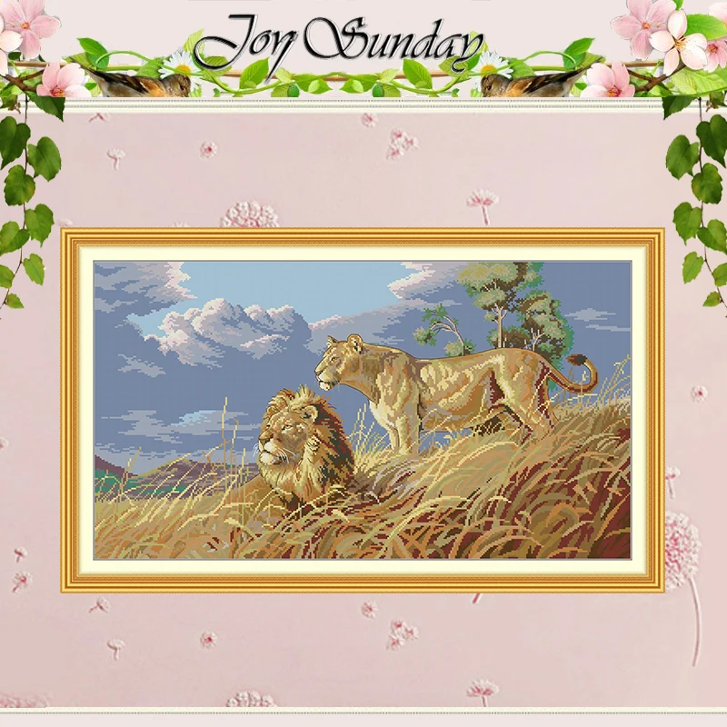 Afrikanischer Löwe Tiere Muster gezählt Kreuzstich Set DIY 11CT 14CT 16CT gestempelt DMC Kreuzstich Kit Stickerei Handarbeiten