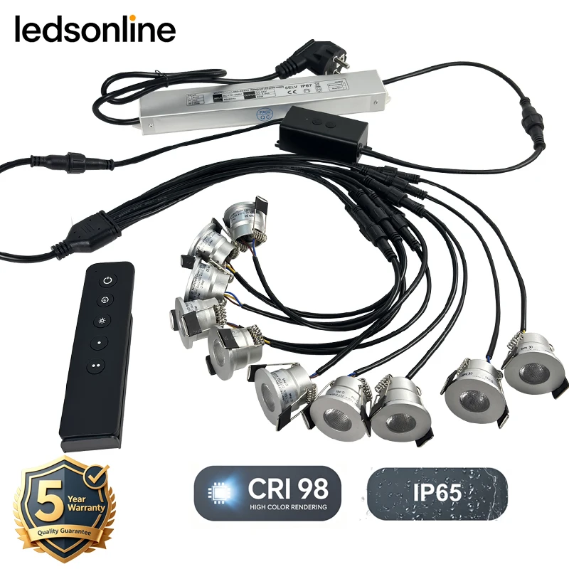 IP65 Dimmable LED Recessed Spotlight Kit 10 Pack 3W CCT 2700-6500K Waterproof Canopy Light for Gazebo Pergola Carport Patio