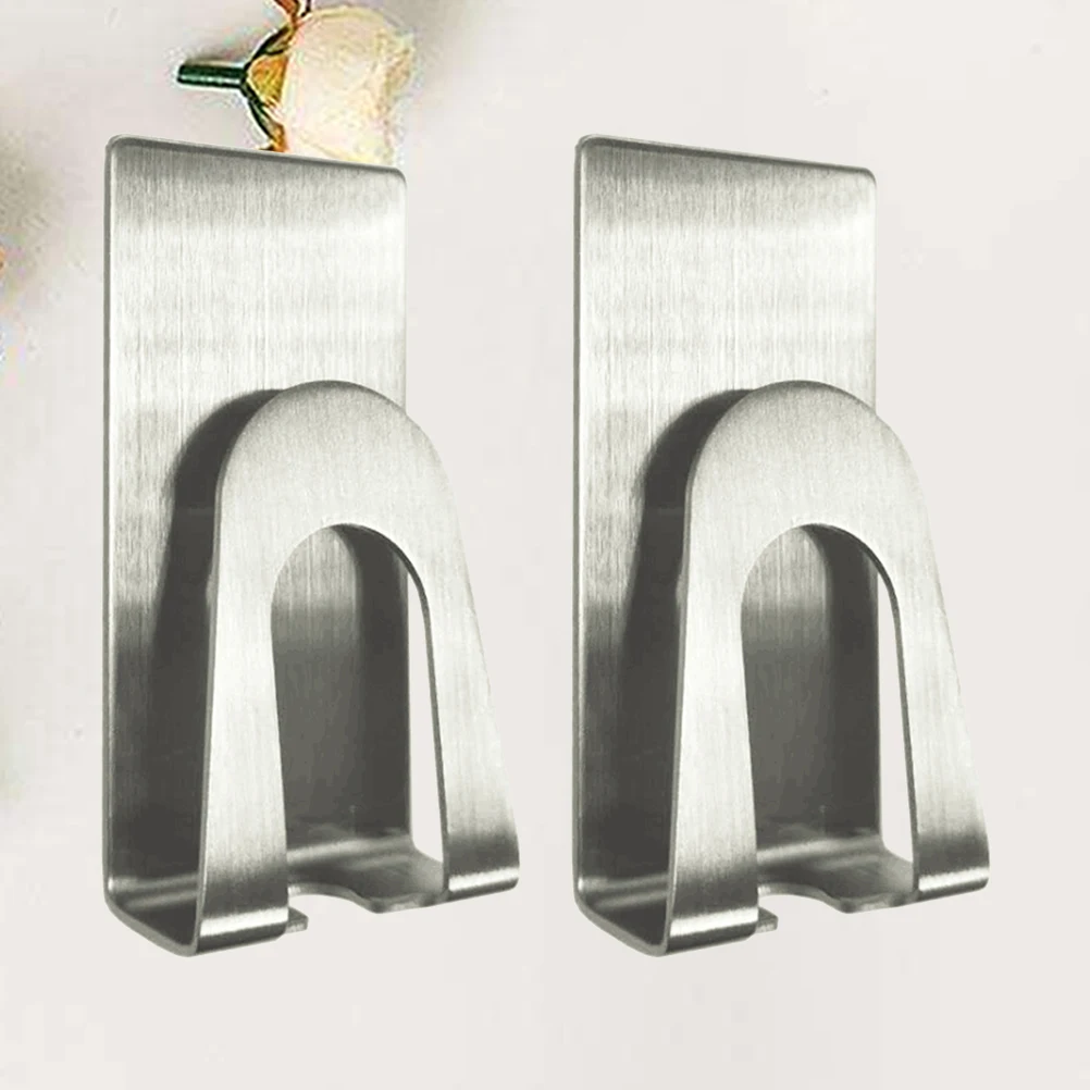 

2 Pcs Toothbrush Seat Hanging Stainless Steel Holder Wall Mounted Organizer Rack