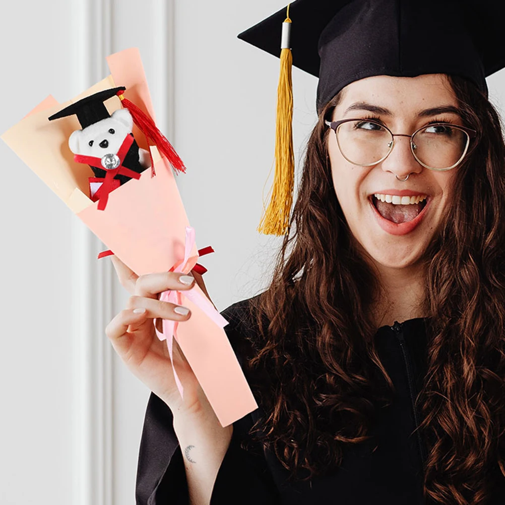 

8pcs Doctor Bear Graduation Decoration Graduation Flower Bear Bouquet DIY Foam Stuffed Animal Toy Congrats Gifts