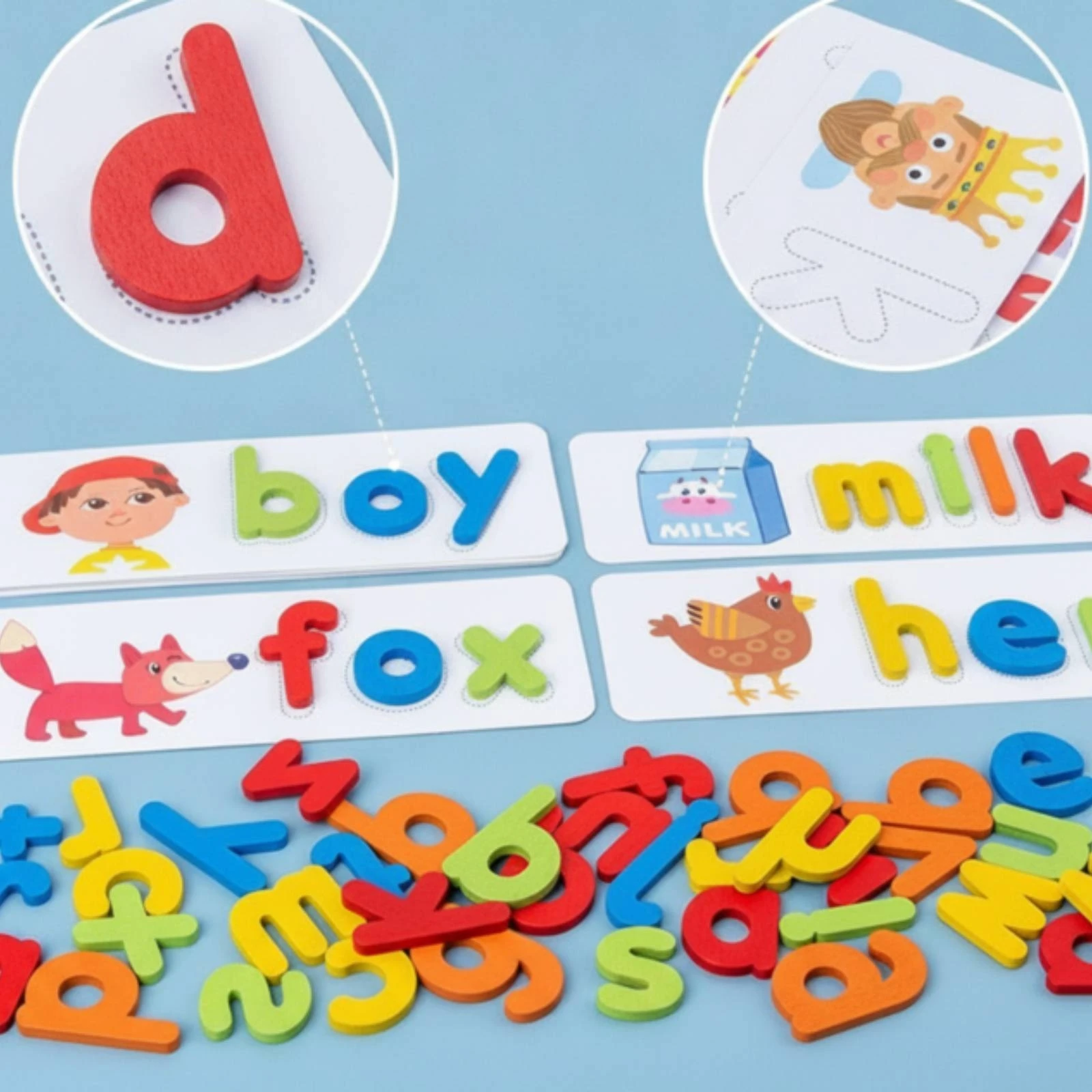 Spelling Game with Flash Cards Educational Spelling Game with Cards Alphabet Puzzle Lowercase Alphabet Flash Card Set