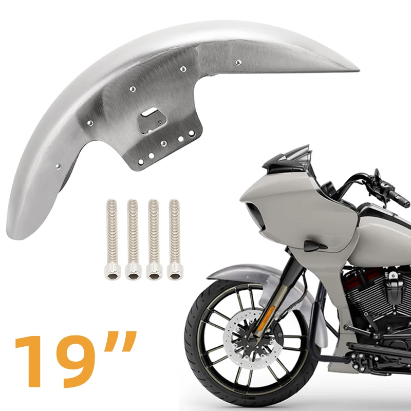 

Motorcycle 19" Steel Wheel Wrap Front Fender Mudguards Splash Cover For Harley Touring Road King Electra Street Road Glide 14-up