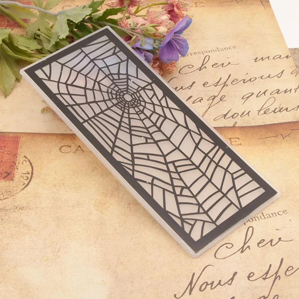 New Spider Webs/bats/diamonds/flowers Pattern Embossing Folder Transparent Plastic Plates Design for DIY Paper Card Scrapbooking