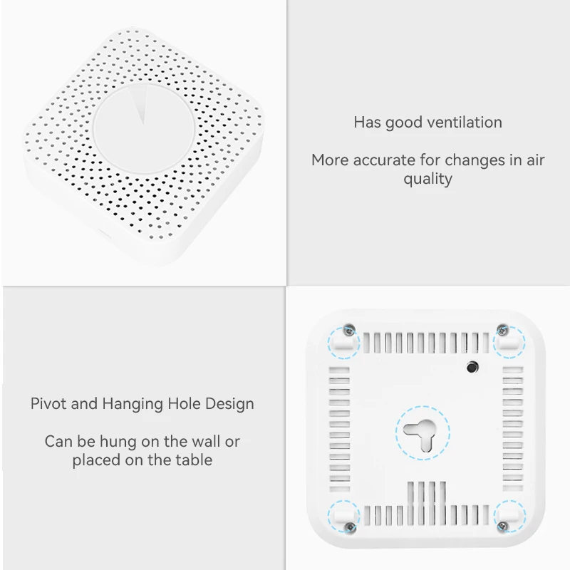 Tuya-Zigbee 스마트 에어 박스 공기 품질 모니터 CO2 VOC 가스 감지기 센서, 자동화 알람 가정용 온도 습도 센서