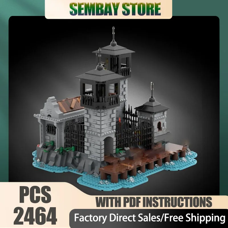 

Модульная городская модель здания Moc, строительные кирпичи, модульная модель тюремного острова, технологические блоки, рождественские игрушки «сделай сам», строительные подарки