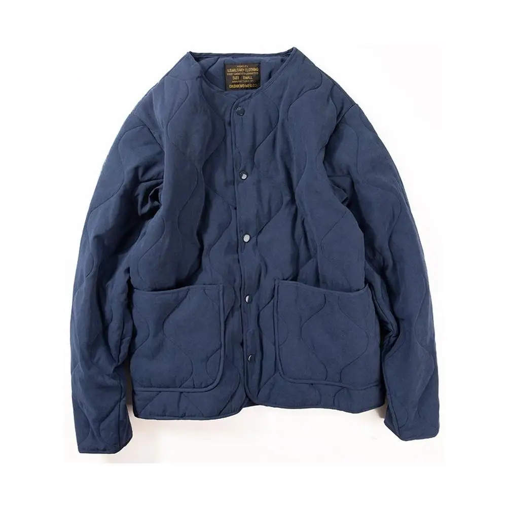 

American Retro Cotton Jacket Inner Liner Coat Pure Color Outerwear Casual Long Sleeve Youth Fashion Warmth Teens Polyester Fiber