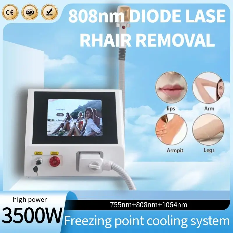 

Diode Laser Hair Removal Machine 3 Wavelength 755NM 808NM 1064NM Best Permanent Depilation Machine Women Permanent Hair Removal