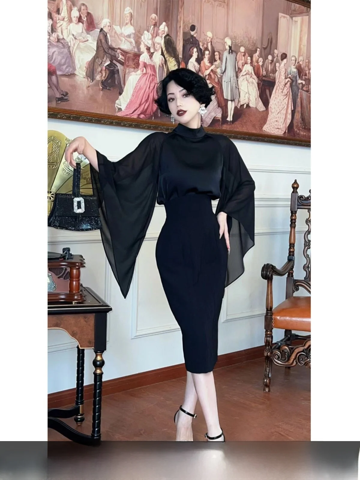 

Bla High Waist A-Line Skirt Women's Retro Sle Slimming Skirt Spring 2026 New Arrival ort plus Size Polyester Fiber