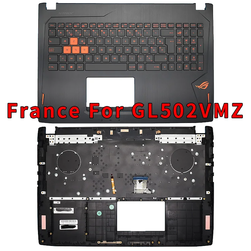 Imagem -03 - Palmrest Teclado para Asus Rog Strix Rog Gl502 Gl702v Gl702vm Vmk Gl702vs Vsk Gl702vt Gl702vi Francês ru 13nb0cq1ap0411