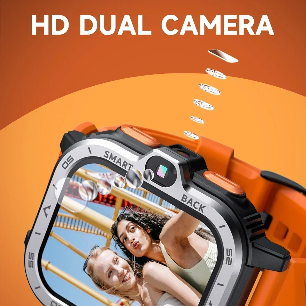 

LOKMAT APPLLP 4 MAX Android GPS Смарт-часы Квадратный сенсорный экран Монитор сердечного ритма Двойная камера Wi-Fi 4G Сетевые звонки Частота