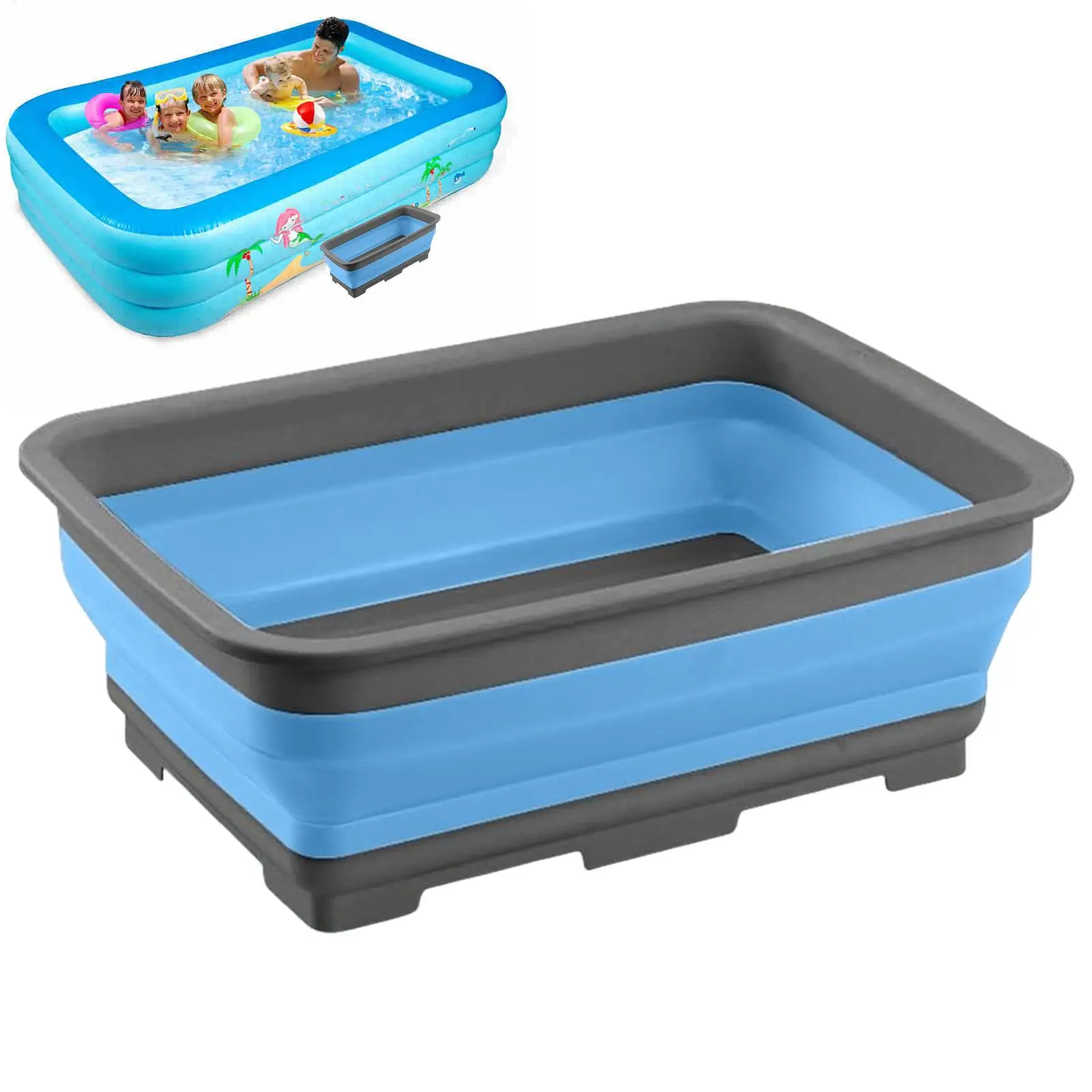 Foot Bath Basin Collapsibles Soaking Feet Bucket Portable Feet Washing Bath for Swimming Pool Beach Camping Garden
